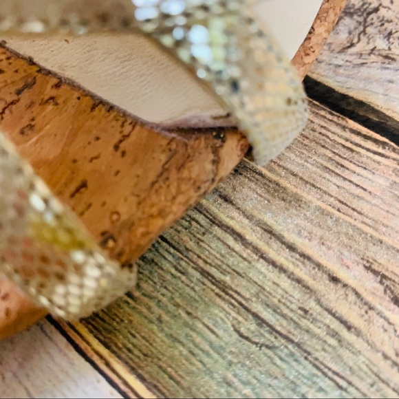 Jimmy Choo Gold Snake print Ankle Strap Heels 38.5 - Picture 4 of 8